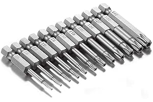 Gunpla 12 Pieces 50mm S2 Security Torx Screwdriver Bit Set Electricians Hex Shank Head Drill Screwdriver Air Bit Tools with H