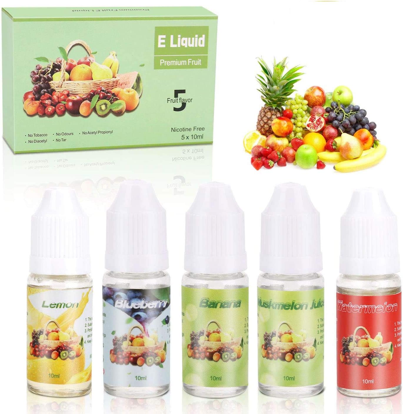Eliquide sans Nicotine, ZEMOJ 5 x 10ml 70VG/30PG Vape E Liquide pour Cigarette Electronique, 5 Eliquide sans Nicotine, ZEMOJ 5 x 10ml 70VG/30PG Vape E Liquide pour Cigarette Electronique, 5