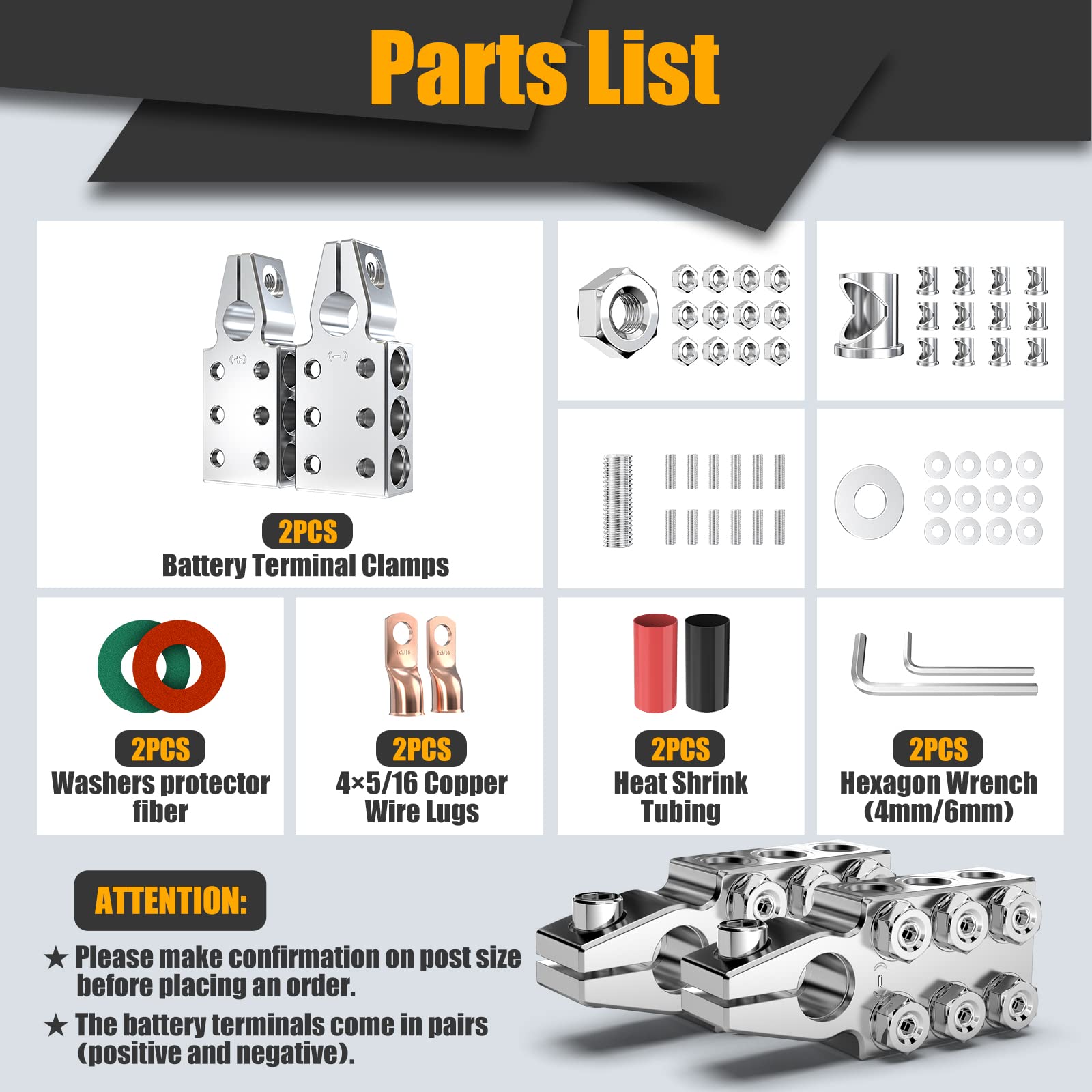 Mua Battery Terminal Connectors, 12-Way Battery Terminal Clamps ...