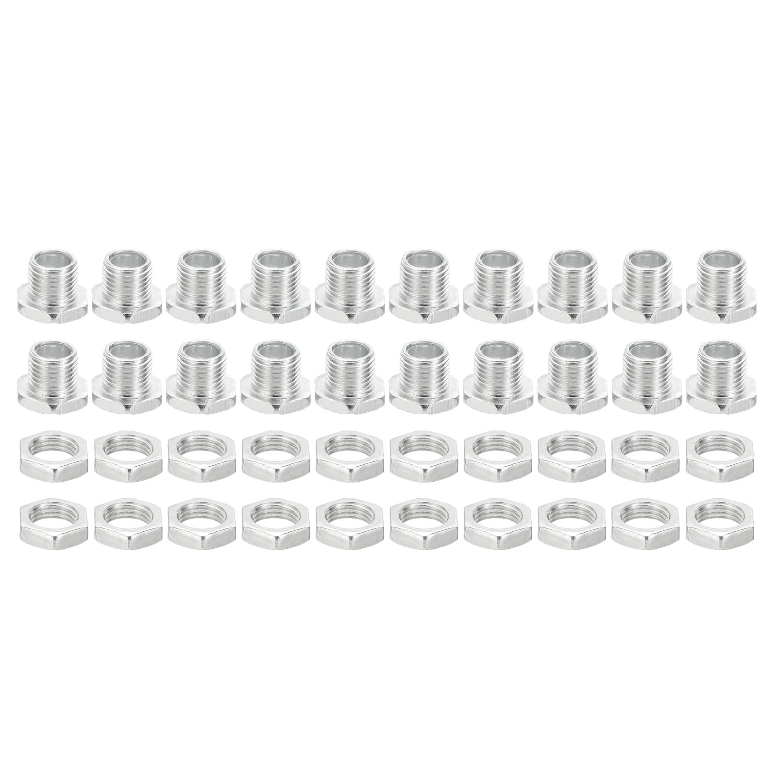 PATIKIL M10x11mm Hex Bolts and Nuts Kit, 20 Set Fine Thread Hollow Screws Assortment Hexagon Head Screw Through Hole Bolt Chandelier Fasteners