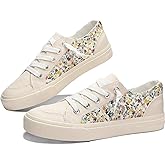 Obtaom Women's Play Fashion Sneaker White Color Washed and Leopard Canvas Slip on Shoes