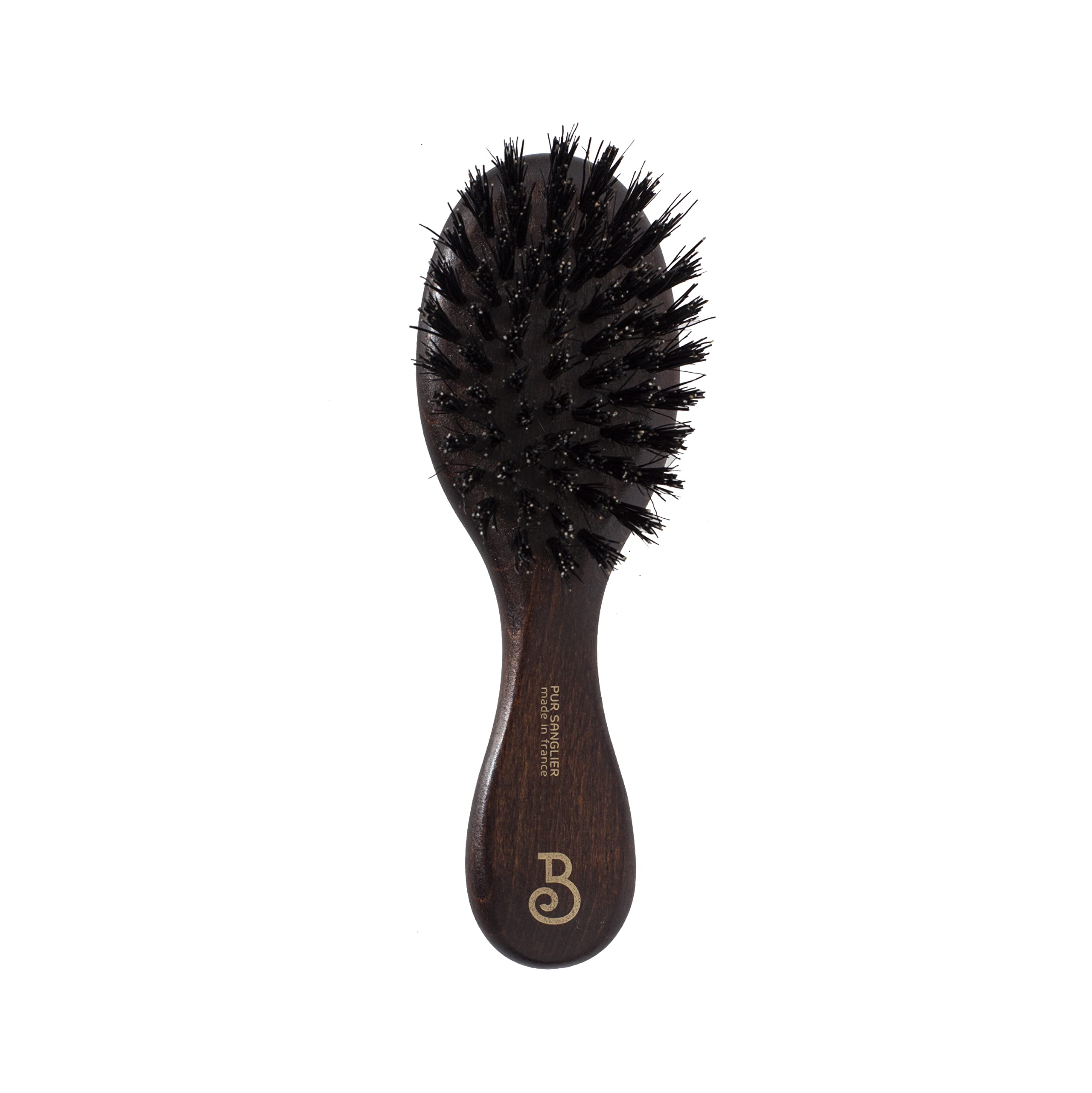 L'Artisan Brossier - Pneumatic Hairbrush Natural Bristle in Beech Wood Bag Size - Handmade in France