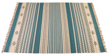Second Nature Kovalam Géométrique Rayé Laine Kilim Tapis