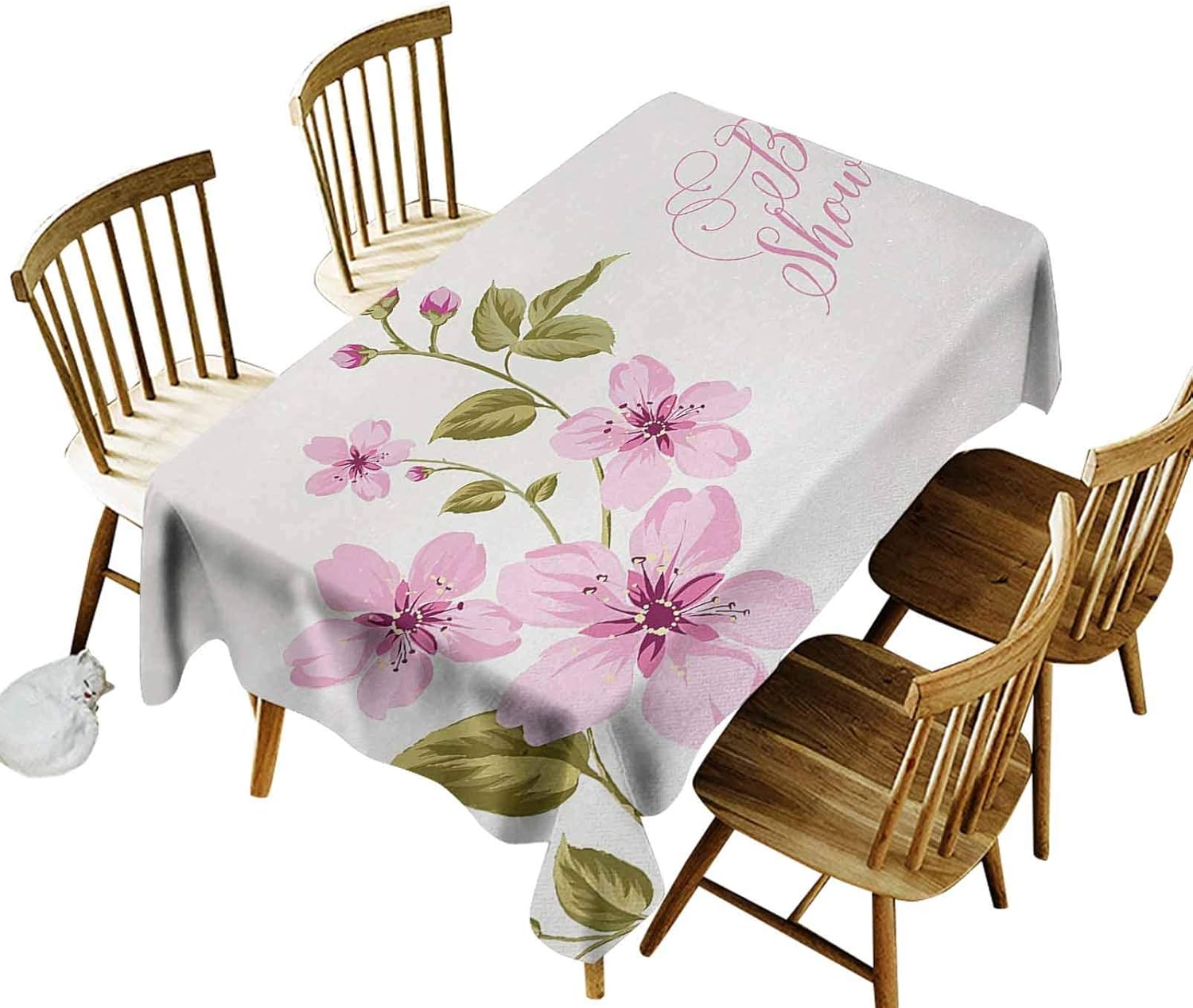 Bridal Shower Rectangular Tablecloths Spring Time Flowers