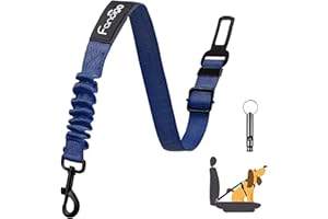fancigo Dog Seat Belt for Car. Adjustable Dog Safety Seatbelt. Adjustable Strap, Strong Nylon Fabric, Bungee Buffer Dog Puppy Car Seat Belt. (Navy - 1 Pack)