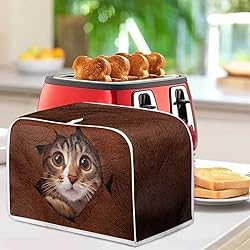 Doojoayie Cat in Wall 4 Slice Toaster Cover Toaster