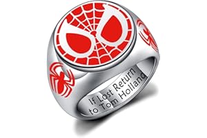 ZWYQWN Super Spiderman Ring If Lost Return to Tom Holland Jewelry Spiderman Lover Gifts Birthday Gifts for Son Friends