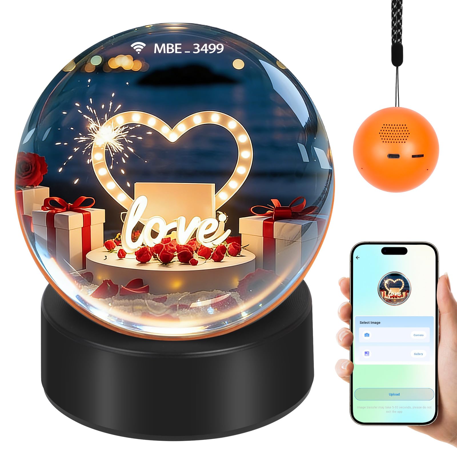 Photo 1 of ***MISSING PARTS***
Memory Orb Ball – 2.76" Crystal Video Orb with Digital Display – Uploadable Photos & Videos via WiFi – Personalized Gift for Anniversary, Birthday, Wedding, Home Décor