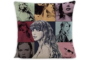 BETAM Taylor Throw Pillow Covers, 18x18 Inch Music Singer Pillow Case Home Room Decor, Taylor Square Covers for Couch Bed Car Decorations