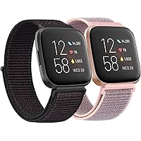 Adjustable Nylon Bands Compatible with Fitbit Versa 2 / Fitbit Versa / Versa Lite / Versa SE , Soft Breathable Sport…