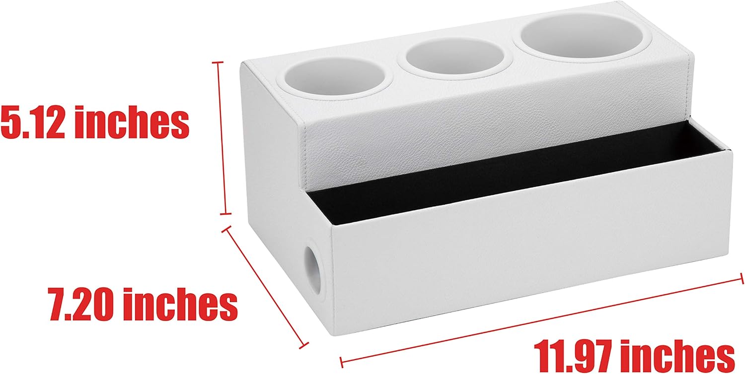 JackCubeDesign Hair Dryer Holder Hair Styling Product Care Tool Organiser Bath Supplies Accessories Tray Stand Storage Bathroom Vanity Countertop with 3 Holes (White) - Image 3