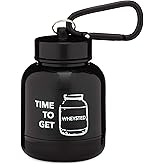 OnMyWhey - Protein Powder & Supplement Funnel Keychain, Portable To-Go Container for The Gym, Workouts, Fitness, & Travel - TSA Approved, Time To Get Wheysted