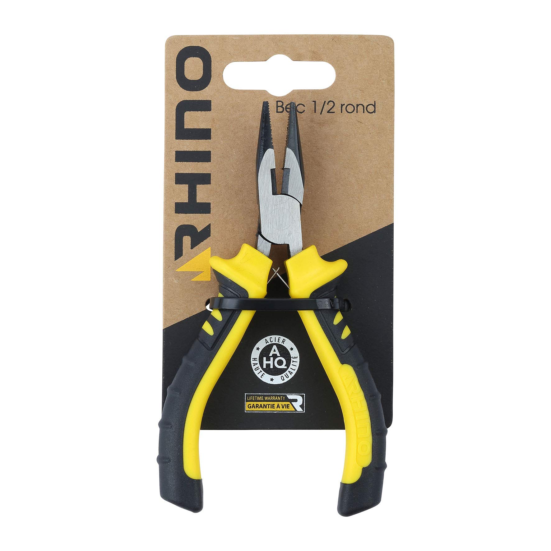 RHINO - Mini Half Round Nose Pliers 115 mm Universal - High Quality Steel - Length 115 mm - Suitable for All Types of DIY Jobs - - Various Sizes Available