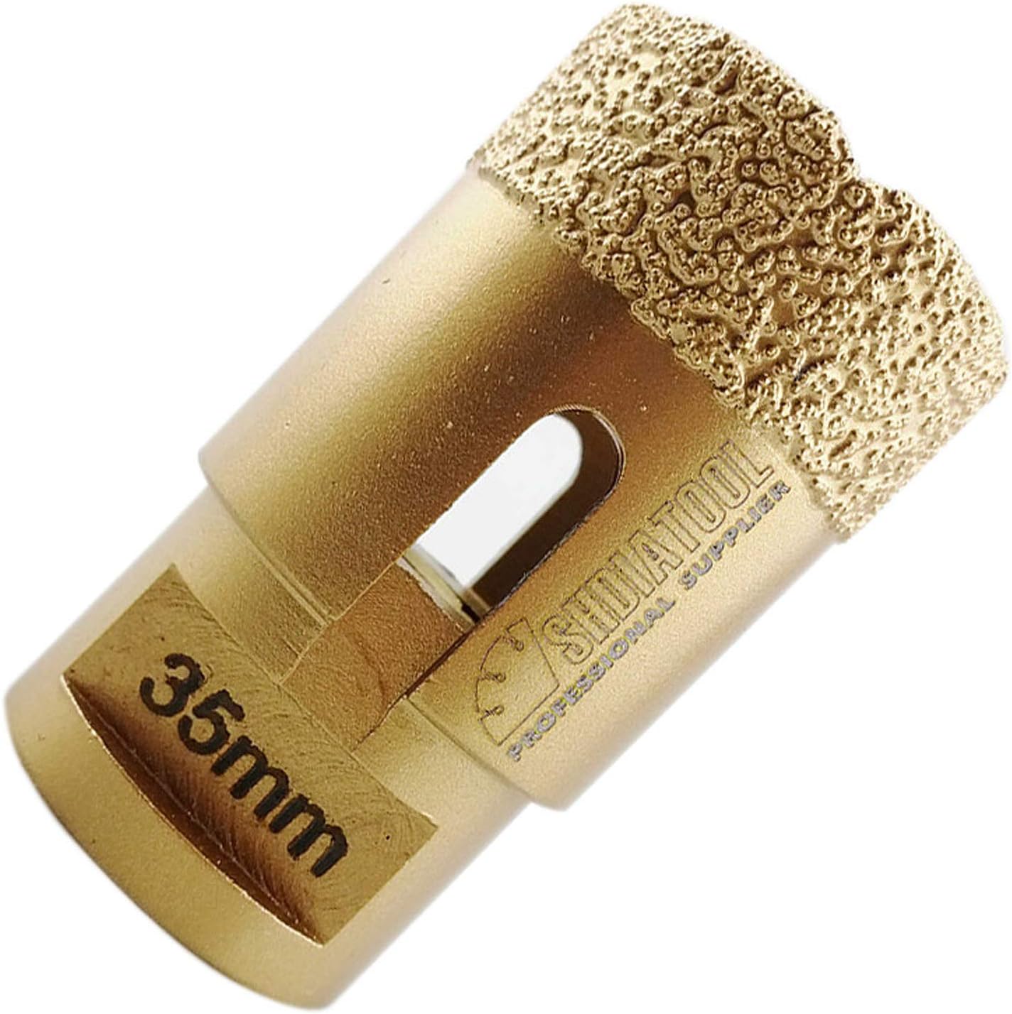 SHDIATOOL Diamond Drill Core Bit Daimeter 35mm for Porcelain Tile Granite Marble Dry Drilling, Golden