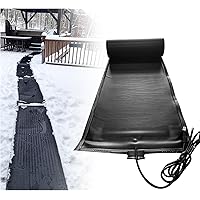 SYWAN Heated Melting Mats, Rubber Heated Ice Melting Mats for Winter Backyards, Sidewalks, 10ft x 13in, 3 in/h Speed, 16ft Po