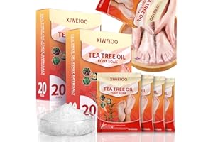 XIWEIOO 40 Pack Tea Tree Oil Foot Soak with Epsom Salt Lavender Foot Soak Salts for Dry Cracked Feet Soaker – Pedicure Supplies Foot SpaToenail Athletes Foot, Foot Odor Scent, Softens Calluses