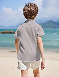COOFANDY Boys Short Sleeve Button Down Shirt Casual