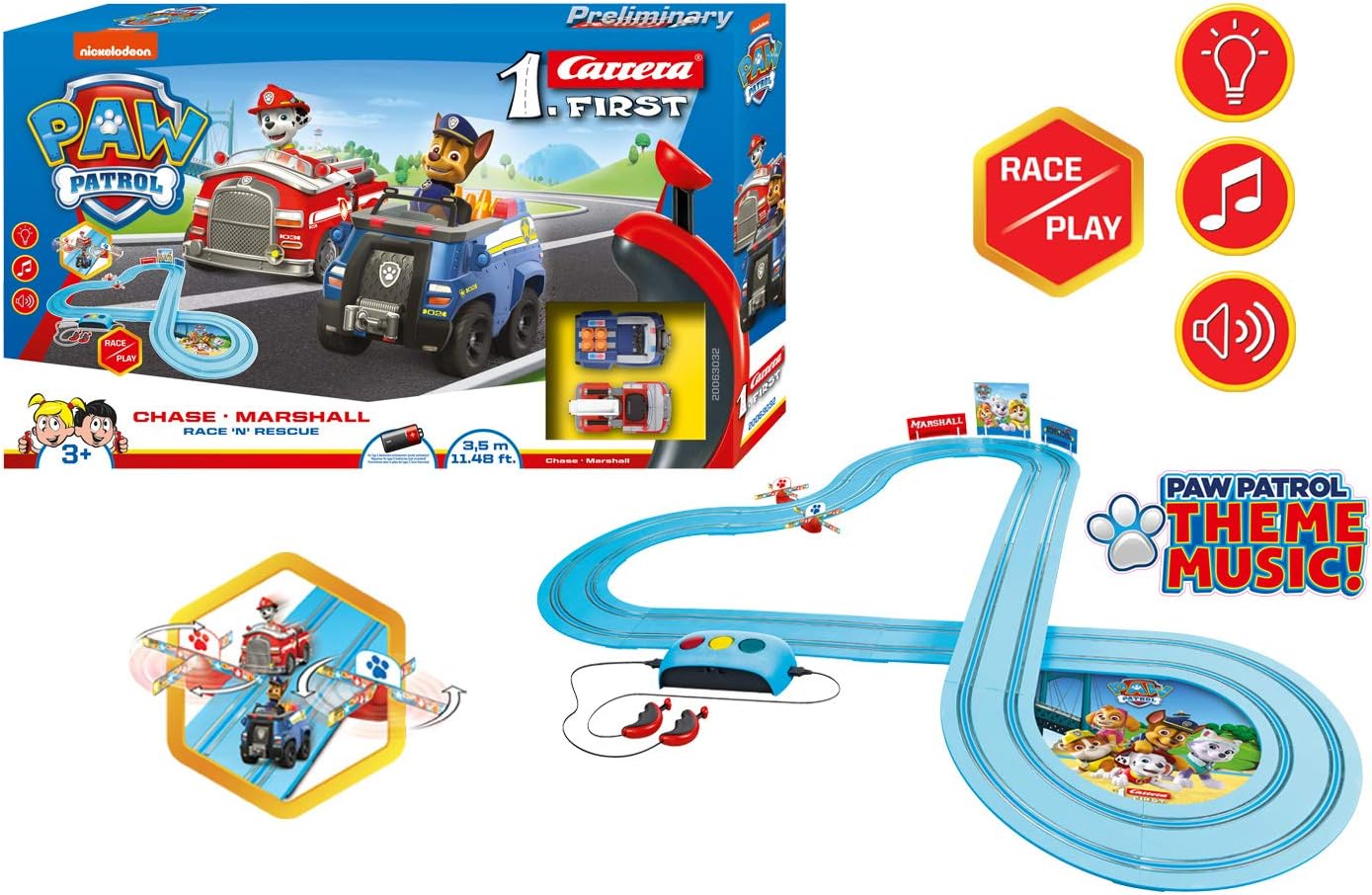 carrera paw patrol on the track