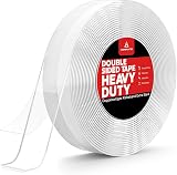 HOMMAND Double Sided Tape Heavy Duty 10M x 2cm Extra Large Nano Mounting Tape