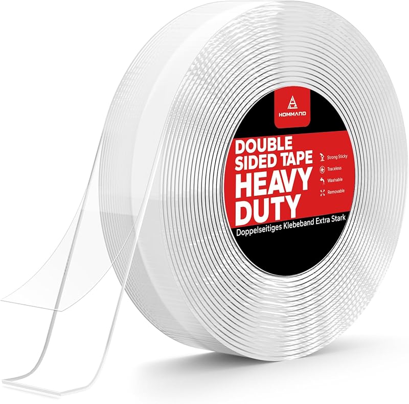 HOMMAND Double Sided Tape Heavy Duty 10M x 2cm Extra Large Nano Mounting Tape