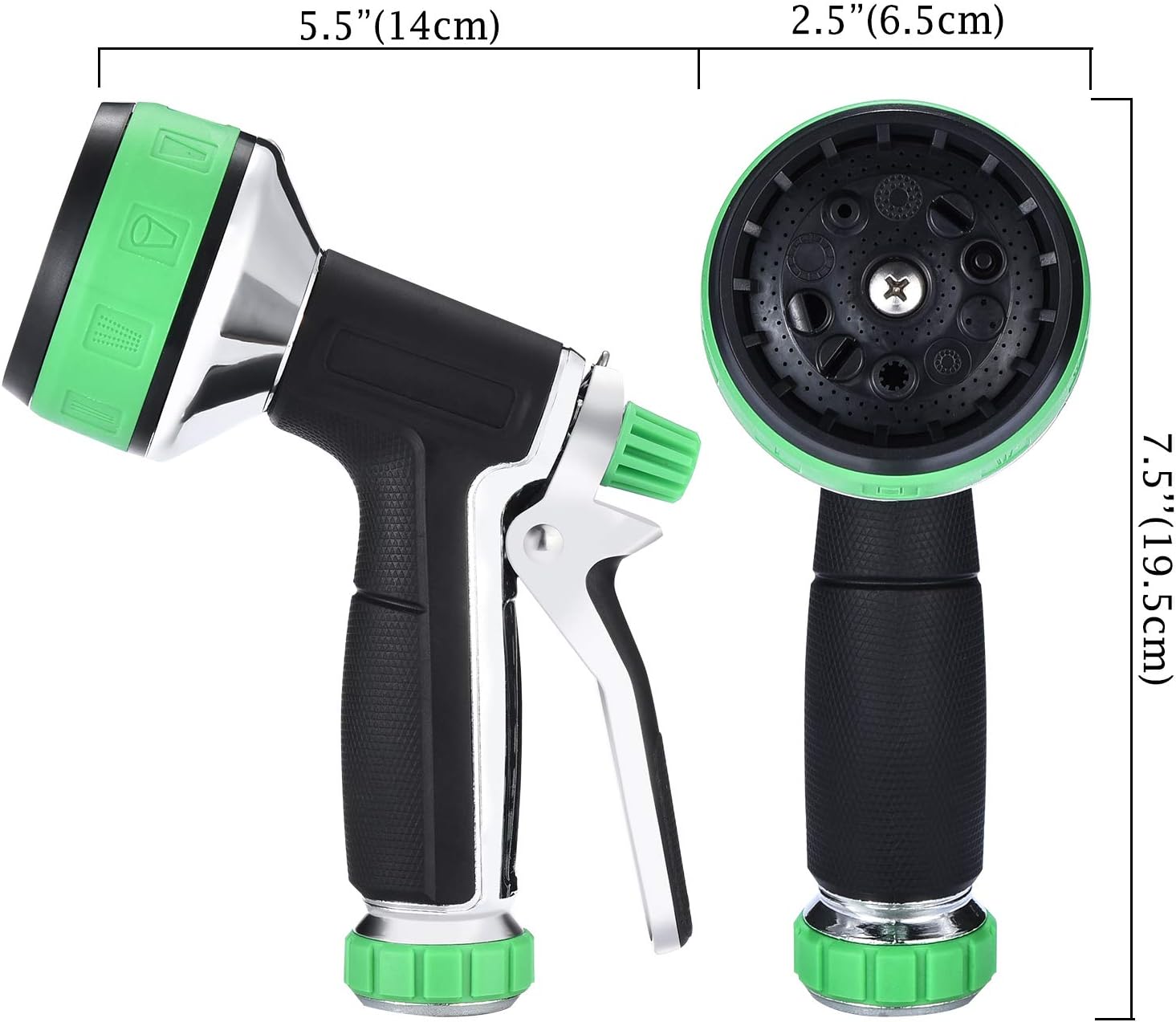 Garden Hose Nozzle｜ Aluminum Alloy 10 Sprayers Patterns Water Hose Spray Nozzle｜Suitable For Watering Equipment, Cleaning, Car washing And Showering Pets: Home Improvement