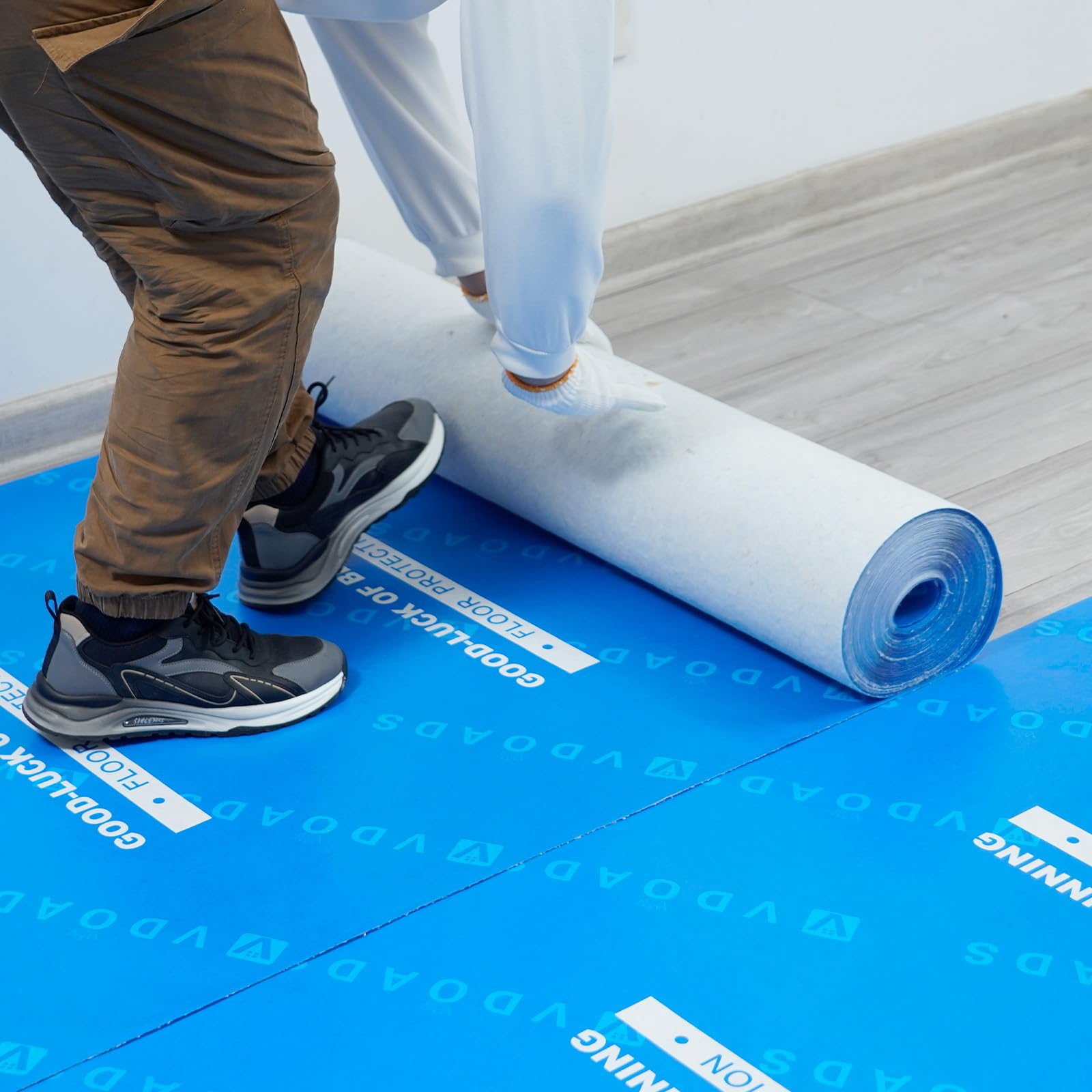 Photo 1 of 39" x 100'Heavy-Duty Temporary Floor Protection Roll Construction & Renovation for Tile Protectors for Hardwood tairs Carpet Pets Paint Proof Flooring Protection Film Covering Longtime