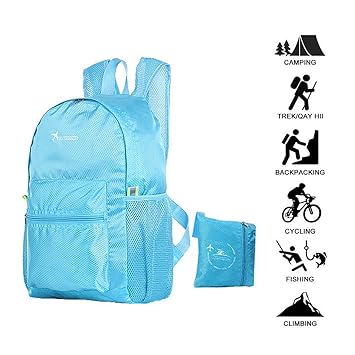 travel blue folding rucksack