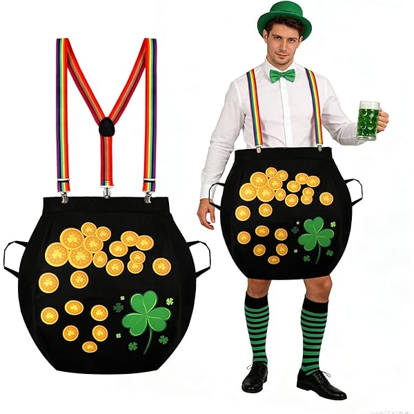 Amazon.com: Cozypower St. Patrick's Day Pot of Gold Costume Adult Black  Cauldron Costume with Shoulder Strap for Irish Party Cosplay : Clothing,  Shoes & Jewelry