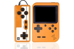 Hikonia Handheld Game Console,Portable Retro Video Game Console with 500 Classical Games,3.0 Inches Screen,1020mAh Rechargeable Battery,Support for TV & Two Players,Gift for Kids & Adult(Orange)