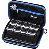 Smatree Hard Shell Carrying Case for Nintendo New 3DS/2DS XL, Travel Storage Case for New Nintendo 3DS/2DS Console and Charger - Black/Blue