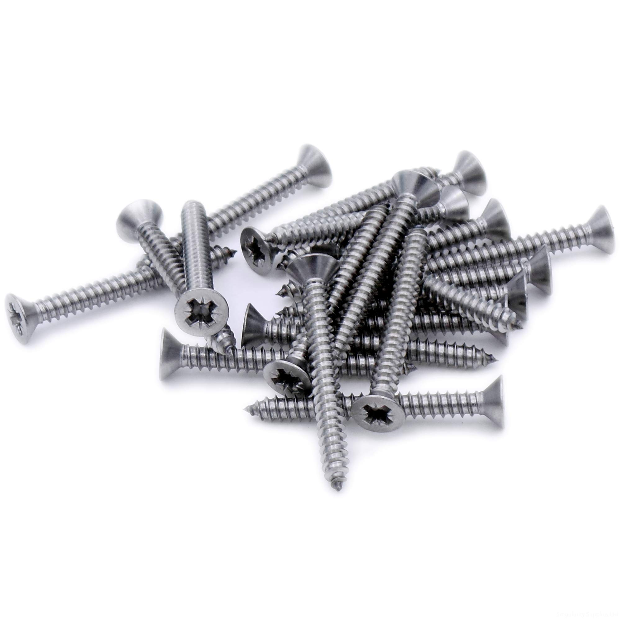 No.7 x 0.75 (3.9mm x 19mm) Pozi Countersunk Self-Tapping Screw - Stainless Steel (A2) (Pack of 20)