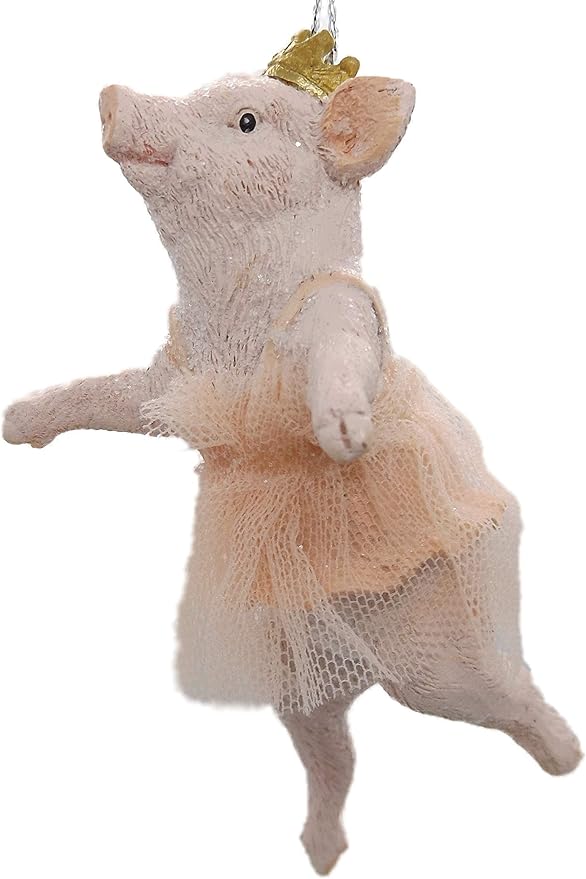 On Holiday Ballerina Dancing Pig in 2nd Position Christmas