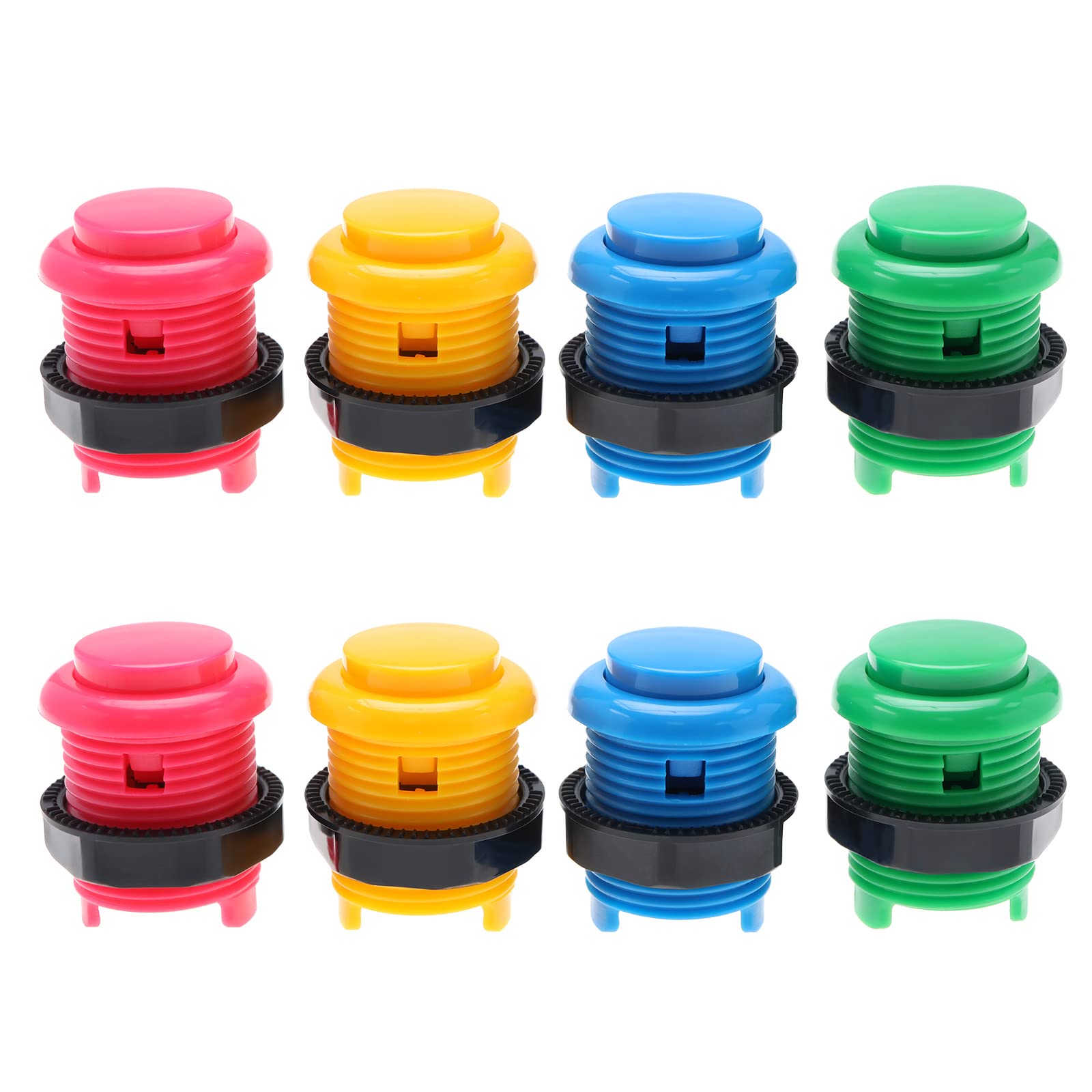 eMagTech 8PCS Push Button Compatible with Arcade Machine Games Multicolour Video Games Button Games Replacement Accessories 4 Colours