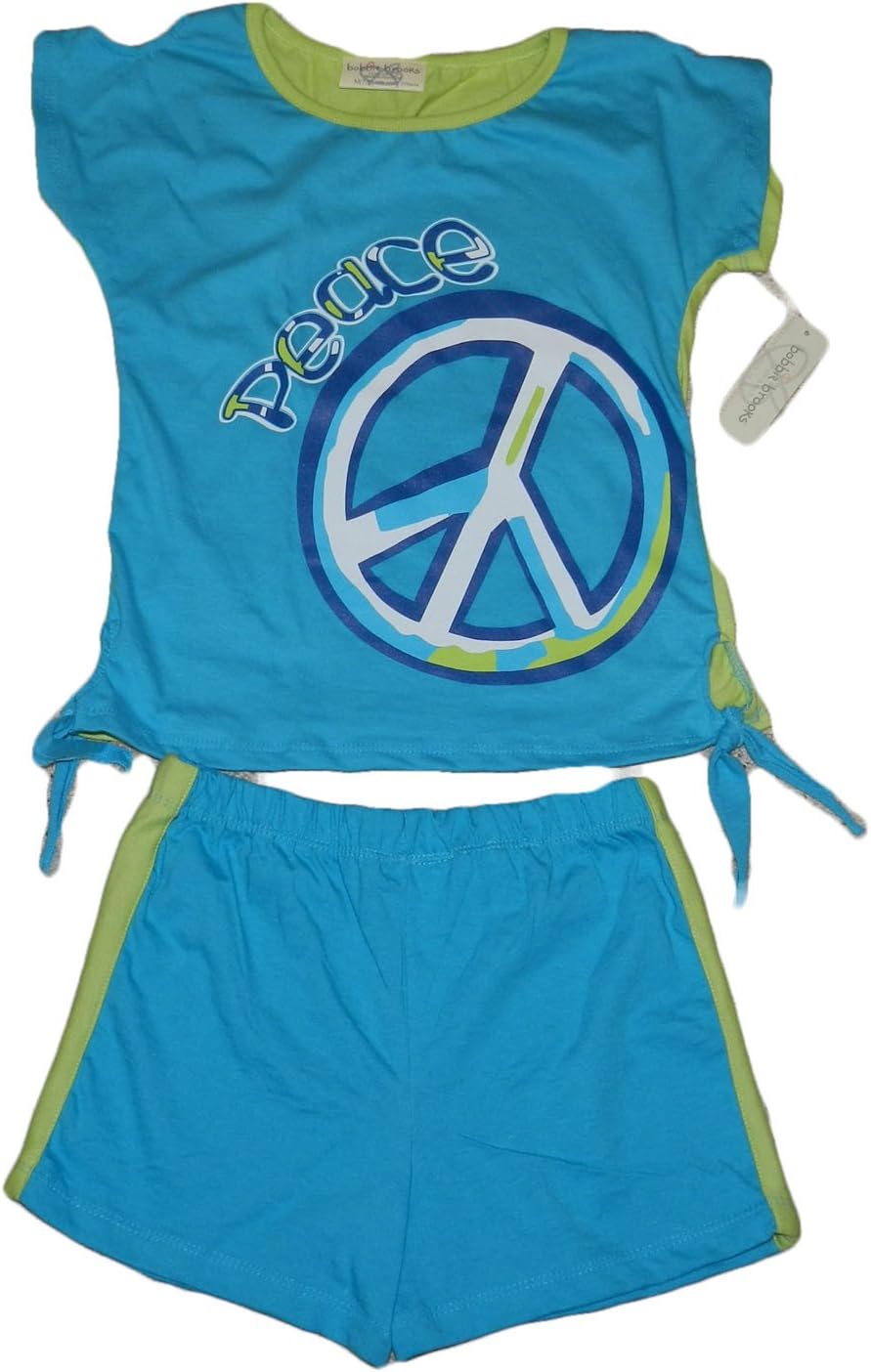 BOBBIE BROOKS FOR GIRLS PEACE SIGN OUTFIT~2-PIECE~SIZE S (6/6X)~NEW WITH TAG