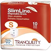 Tranquility Slimline Adult Incontinent Brief, Tab Closure, Small, Disposable, Heavy Absorbency, Case of 100