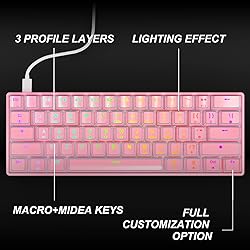 targeal 60% Mechanical Gaming Keyboard - 61 Keys