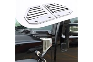 LCOJICEP Vent Cover Chrome Hood Bezel Trim Fit For Hummer H2 2006-2009， Engine Side Air Vent Grilles Cover, Auto Exterior Hood Side Air Vent Trim Cover Accessories, (2PCS) (bright light)