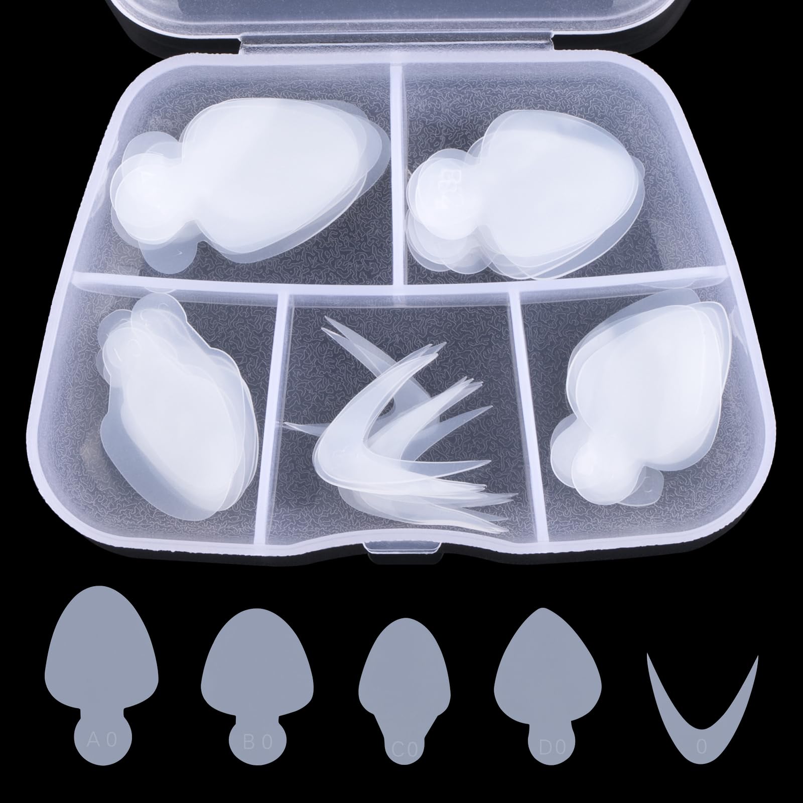 BNG 60PCS Nail Forms Stickers French Dual Form Duet System Silicone Nail Forma Pads 5 * 12 Stickers, Soft Reusable Stencil Nails Art Salon Extension Design