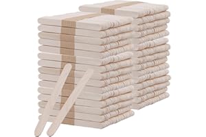 ZOENHOU 1500 PCS Wooden Popsicle Sticks 4.5 Inch, Wooden Tongue Depressors Sticks for Homemade DIY Crafting Supplies Kit, Lol