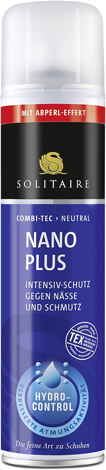 Solitaire Nano Plus Imprägnierspray 400ml Schutz gegen Nässe und Schmutz geeignet für alle Glatt- und Rauleder sowie Textilien
