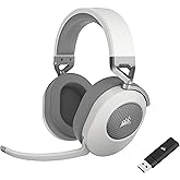 Corsair HS65 Wireless Multiplatform Gaming Headset with Bluetooth - Dolby Audio 7.1 - Omni-Directional Microphone - iCUE Compatible - PC, Mac, PS5, PS4, Mobile - White
