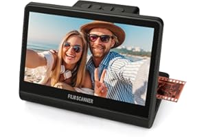 JERBIABY 48 MP Film & Slide Scanner with 7 Inch LCD Screen, All-in-One Digital Film Scanner Built-in 16GB Memory Converts B&W/135/110/126 KPK Negative and Super 8/Monochrome Slides into JPEG Photos