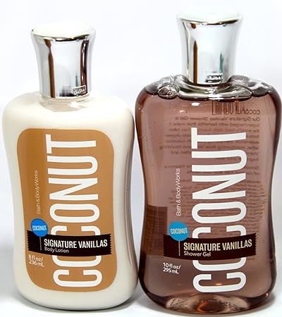 Bath And Body Works Gift Set Vanilla Coconut Shower Gel And Body Lotion