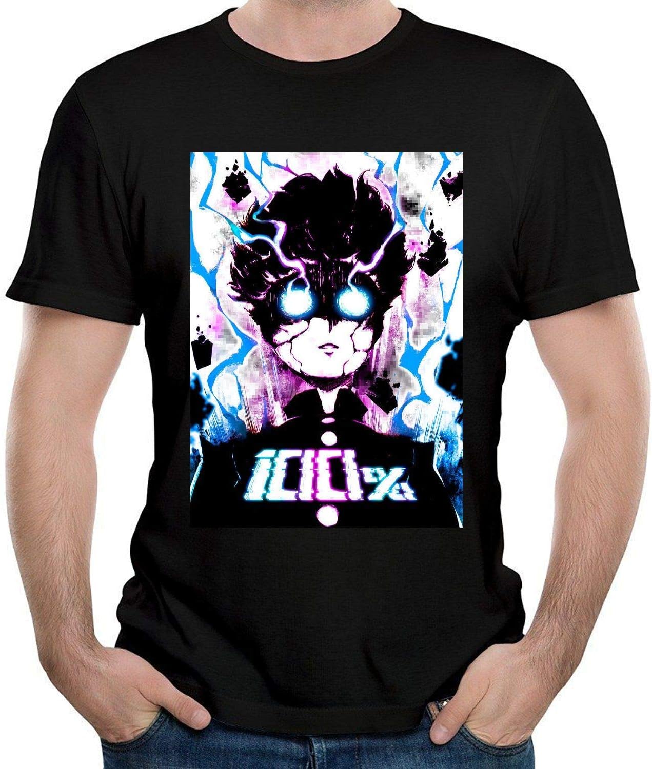 Katrina M Vaughn Men's Mob Psycho 100 Short Sleeve T-Shirts,Black,XX-Large