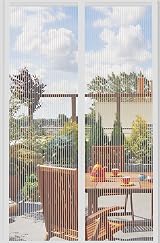 DIKER Magnetic Screen Door 160x210cm White Insect Mesh for French Patio Doors