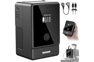 NEEWER BASICS V Mount Battery PS099E, 6800mAh/99Wh Mini V Lock with OLED Display, D Tap/Type C Cable, PD65W USB C Fast Chargi