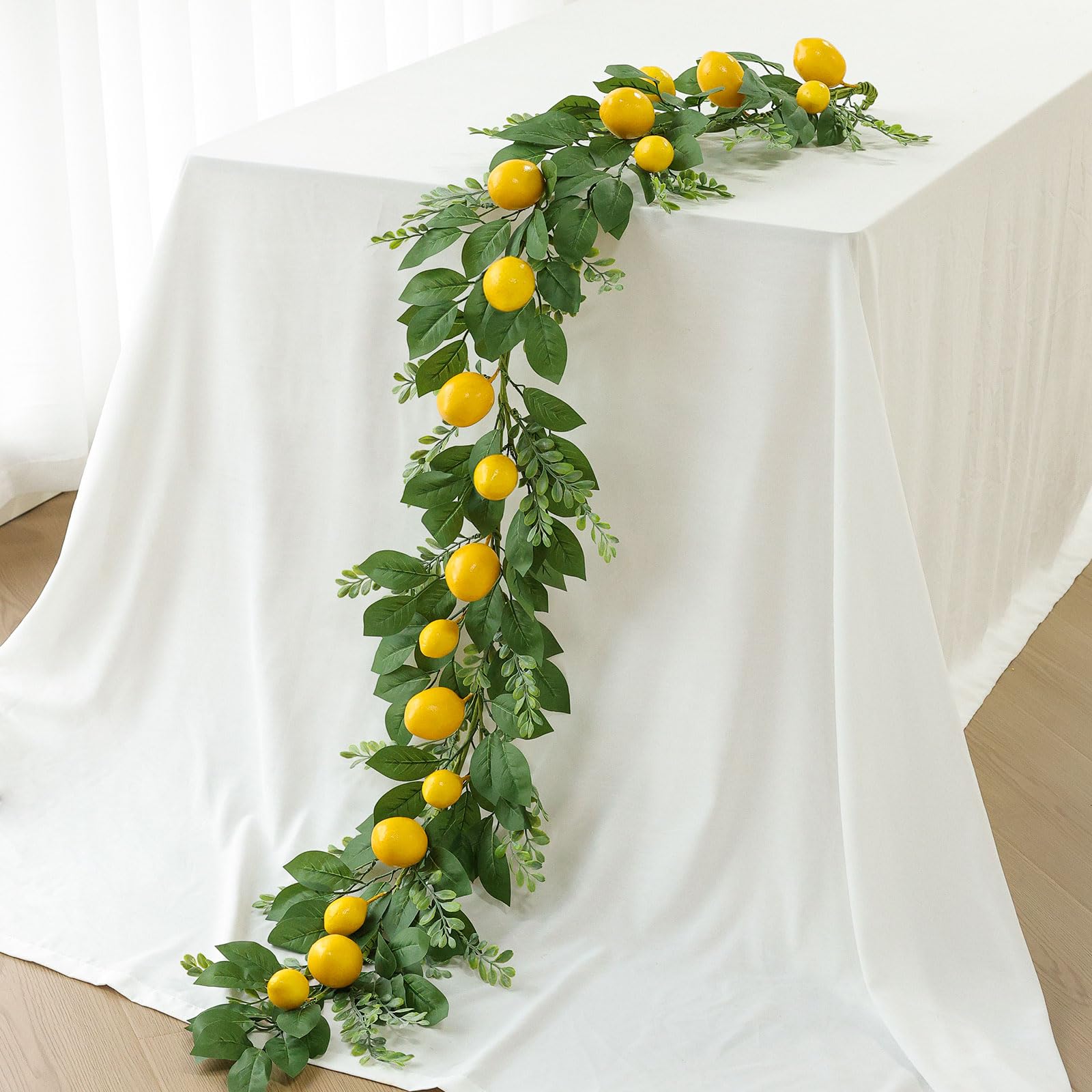 Mizii Artificial Lemon Garland 6FT Fake Fruit Lemons Garland Hanging ...