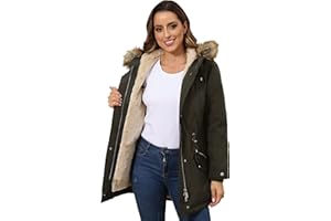 ROYAL MATRIX Women's Winter Coats Fleece Lined Parka Jacket Hooded Long Winter Warm Parka Coat with Pockets