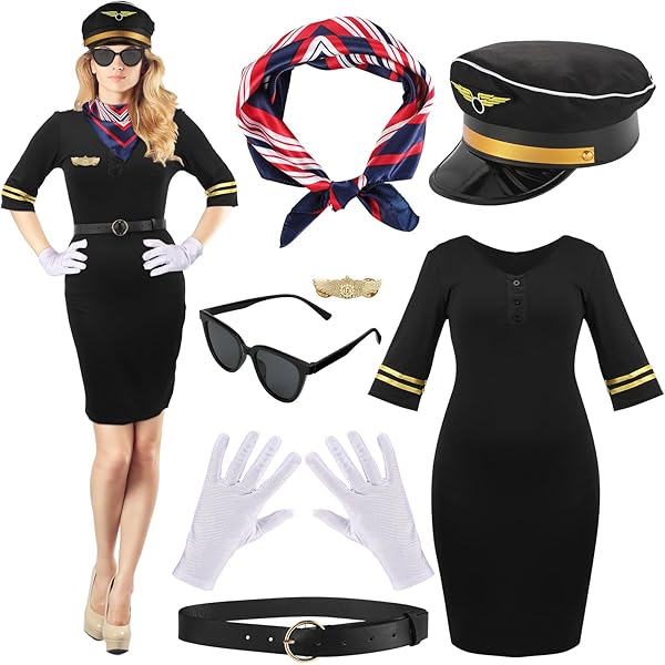 ハロウィン☆MILE HIGH CLUB STEWARDESS COSTUME Amazon.com: Music Legs Mile High Club Stewardess Costume