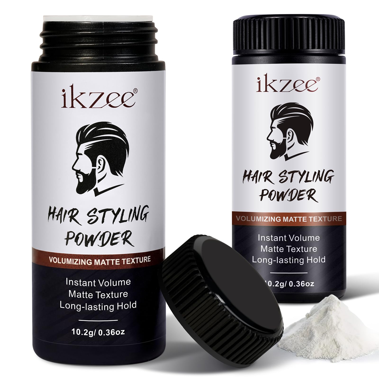 AIKUWWOIRQIA Hair Styling Texturizing Powder, 2 Pcs, Hair Volume Powder, Long-Lasting Hold, No Grease, Matte Finish, All Hair Types, 10g